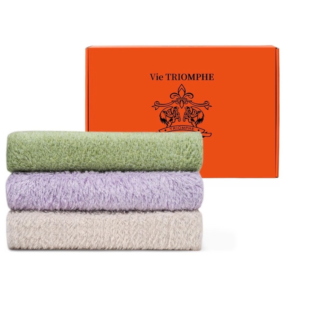 New Vie TRIOMPHE Washcloth Set of 3 Multicolor Cotton Cloud Dream